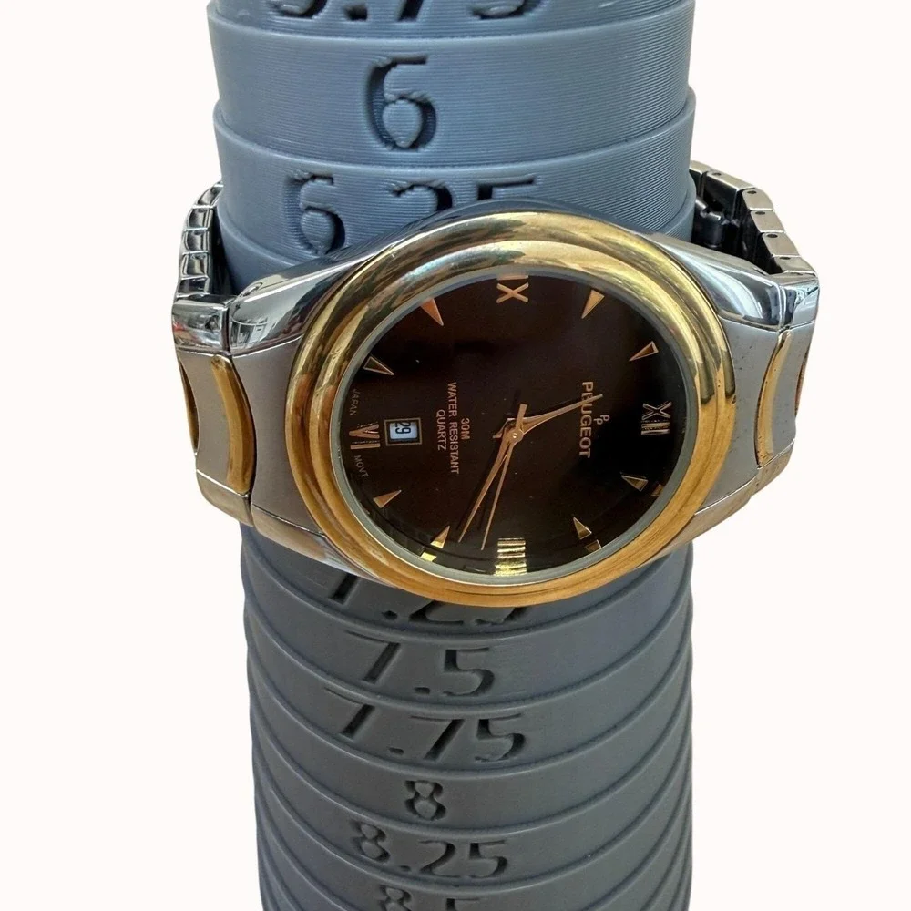 Peugeot Two-Tone Roman Numeral Mens Quartz Watch Stainless Steel 30M Water Resis